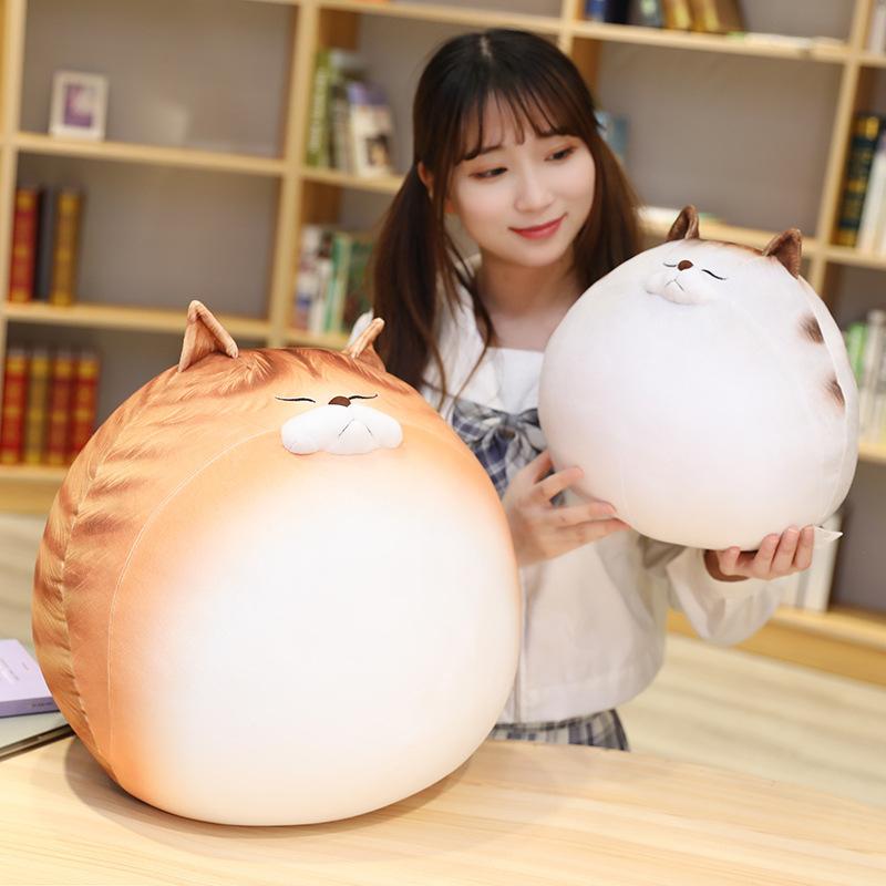 Creative Girl Heart Cat Doll Throw Pillow Plush Toy Cute Fat Kitten Doll Birthday Gift