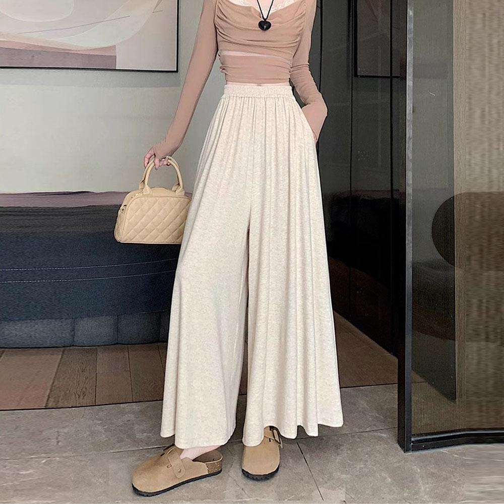 Women's Autumn Winter Clothes High Waist Wide Leg Pants Knit Long Dresss Skirts Pants For Women Trousers Streetwear