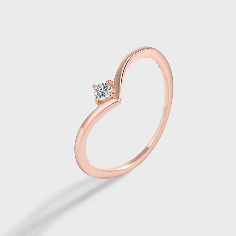 

Классическое кольцо из розового золота 18 карат в форме сердца с круглым цирконом для пар для женщин, оригинальный подарок из стерлингового серебра на годовщину, ювелирные изделия 7 розового золота