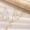 MamacitaSlay 316L Stainless Steel Zircon Multilayer Flower Necklace 18K Gold Plated Waterproof Jewelry Women's Elegant Necklace