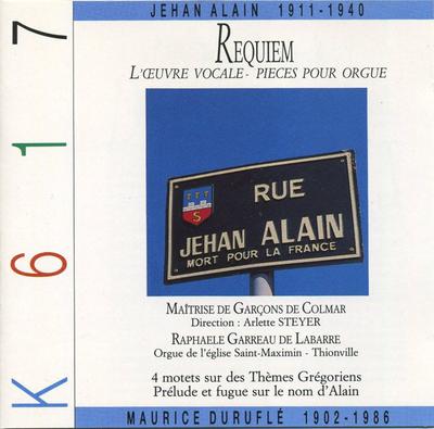 CD JEHAN ALAIN - Requiem (L'œuvre Vocale - Pieces Po K617005 Musica Numeris 1990 France Classical Used