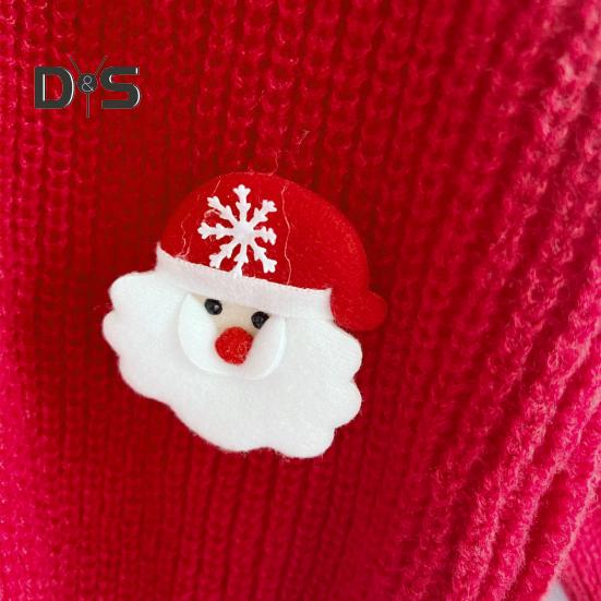 Women Christmas Sweater Santa Claus Xmas Hat Decor Loose Fit Knitting Tops Round Neck Long Sleeve Autumn Winter Sweater