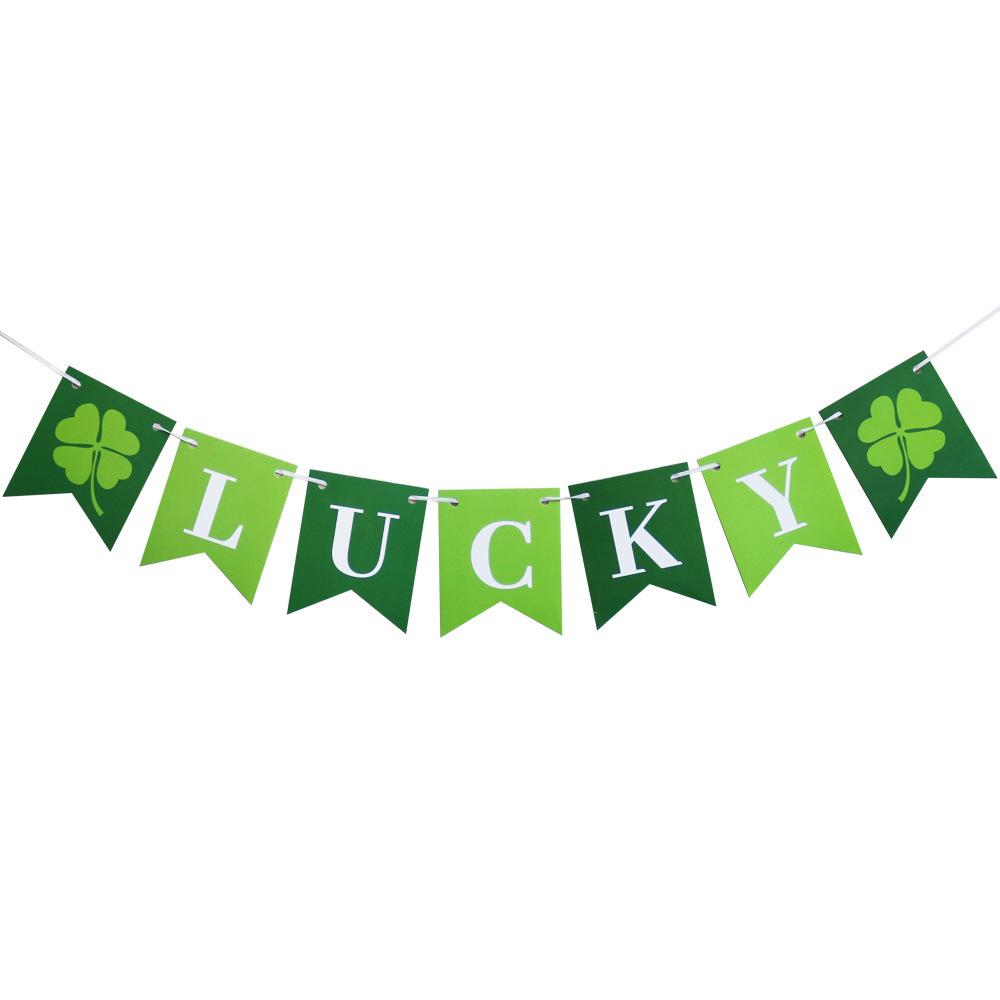 St. Patrick'S Day Party Set, Irish Beer Festival Balloon Decoration Lucky Alphabet Flag Clover