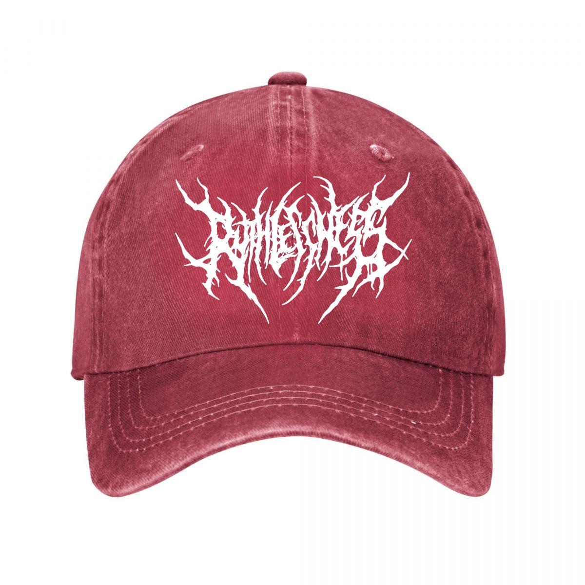 Black Mesh Trucker Cap With Black Metal Logo Washed Baseball Cap Adjustable