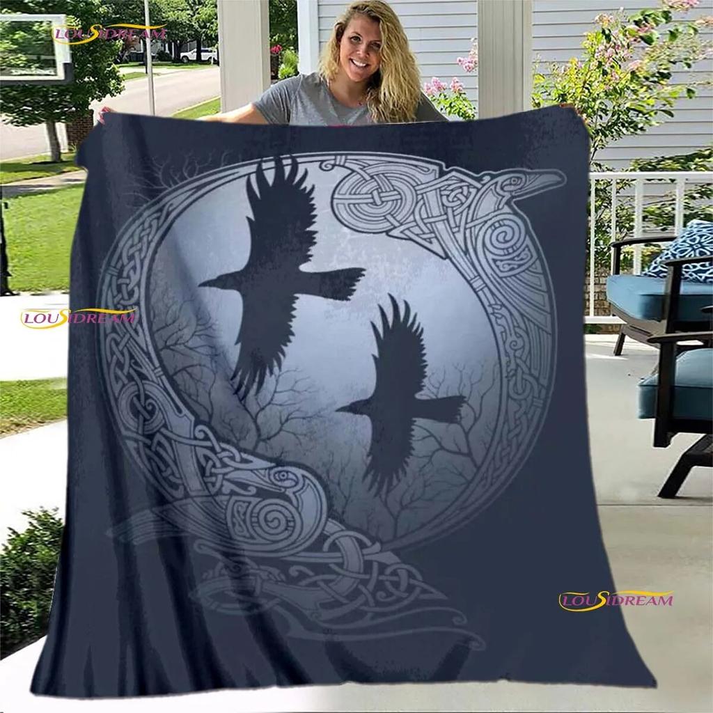 Viking Tattoo Sofa Bed Blanket Super Soft Warm Blanket Cover Flannel Throw Blanket  Cooling Blanket  Picnic Blanket