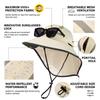 Safari Hat for Adventure Boonie Fishing UV Military Sun Sunshade Chin Wide UV Protection XL [TOP-EX] Women, Hat, Foldable, Ponytail, Hat, Hat,