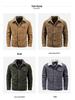 Men's Plus Size Fleece-Lined Corduroy Cotton Jacket - Casual and Loose Fit