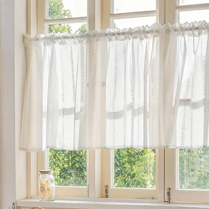 1PC Lace Hollow Short Curtains, Partition Curtains, Gauze Curtains, Cabinet Curtains, Modern Luxury and Exquisite Curtains