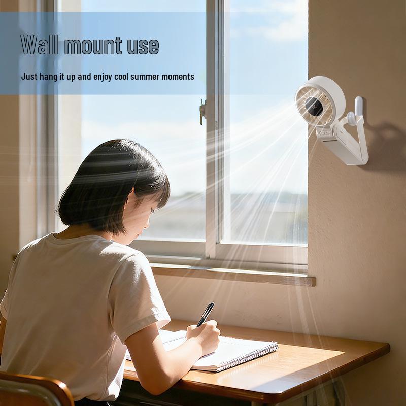Rechargeable Portable Mini Handheld & Stand Fan with Digital Display - Outdoor High-Speed Essential