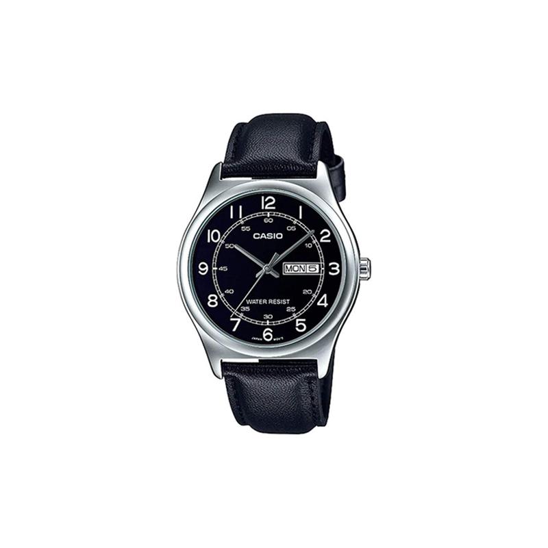 Casio STANDARD Series DRESS Series Trendy Casual Retro Classic Pointer Date Day Waterproof Quartz Leather Strap Men's Watch Black Dial MTP-V006L-1B2U