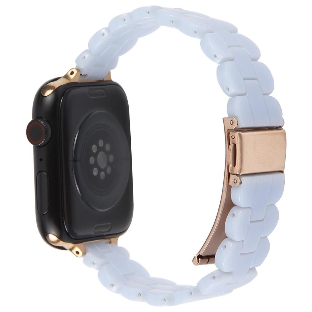 12mm Resin Watch Strap for Apple Watch Series 10 9 8 7 SE 6 5 4 3 2 1 42mm 41mm 40mm 38mm Replacement Slim Wrist Band