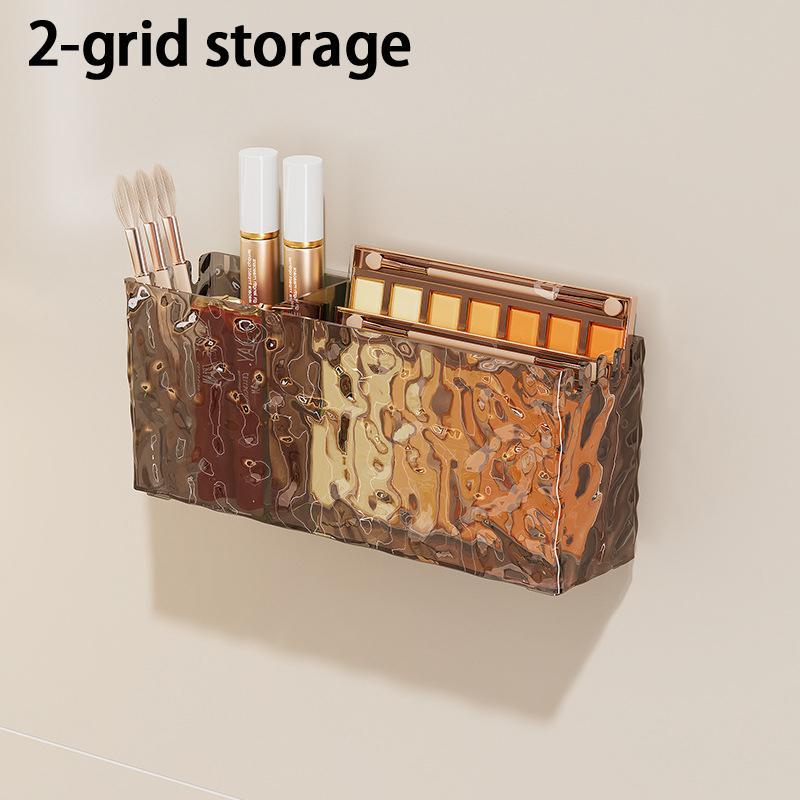 1Pcs Suction Cup Storage Box Bathroom Non Perforated Wall Mounted Organizing And Storage Box Transparent