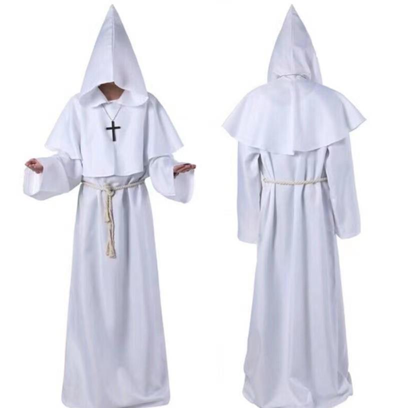 Halloween Medieval Monk Robe Costume - Friar, Wizard, and Priest Cosplay Outfit for Stage