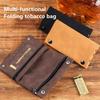 Frosted Leather Hand Cigarette Bag Foldable Storage Bag Handmade  Lighter Pouch Multifunctional  Moisturizing Bag