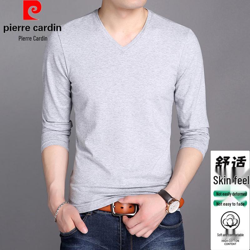 Pierre Cardin Men's Slim Fit V-Neck Long Sleeve T-Shirt