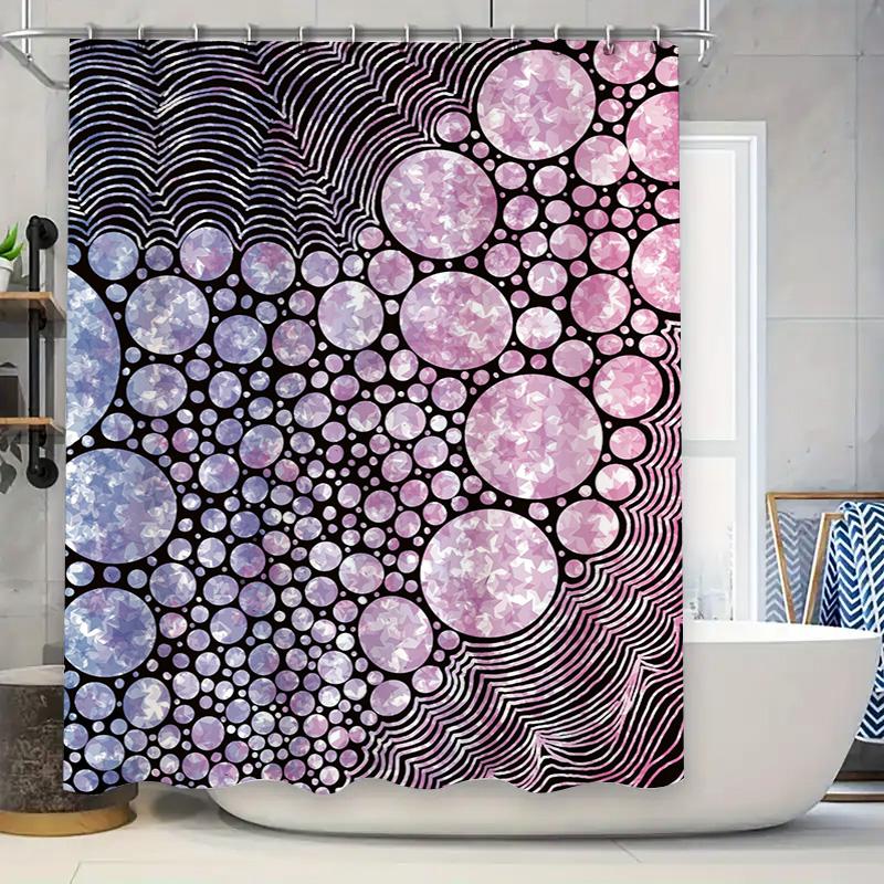 

Abstract Purple Bubble Bath Shower Curtain Decorative Waterproof Polyester Bathroom Accessories Customizable Size Options Availa 90x180cm