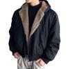 American High Street Hooded Cotton Jacket - Men's Winter Fur Collar Outerwear