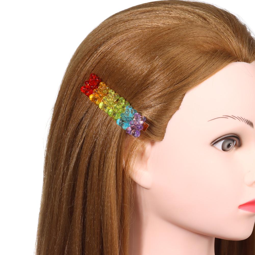 Hair Accessories Girls Women Duckbill Candy Color Colorful Hair Clip Barrette Jelly Bear Hairpin
