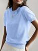 Round Neck Short Sleeve Thin Knit Loose Casual Women's Top - Summer/Autumn Collection