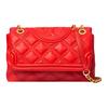 Fleming Diamond Quilted Embossed Print Woven Chain Leather Shoulder Bag Women Shoulder Bag Red 56716-612