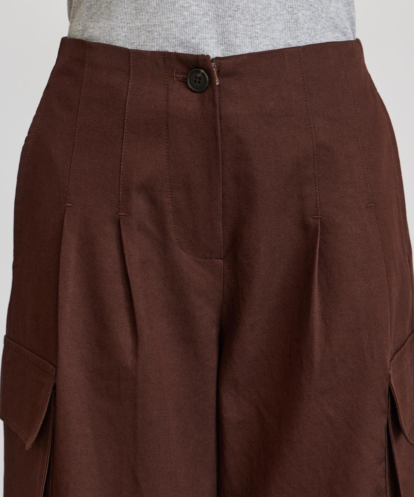 ITOV SEOUL Cotton Tuck Cargo Pants Br