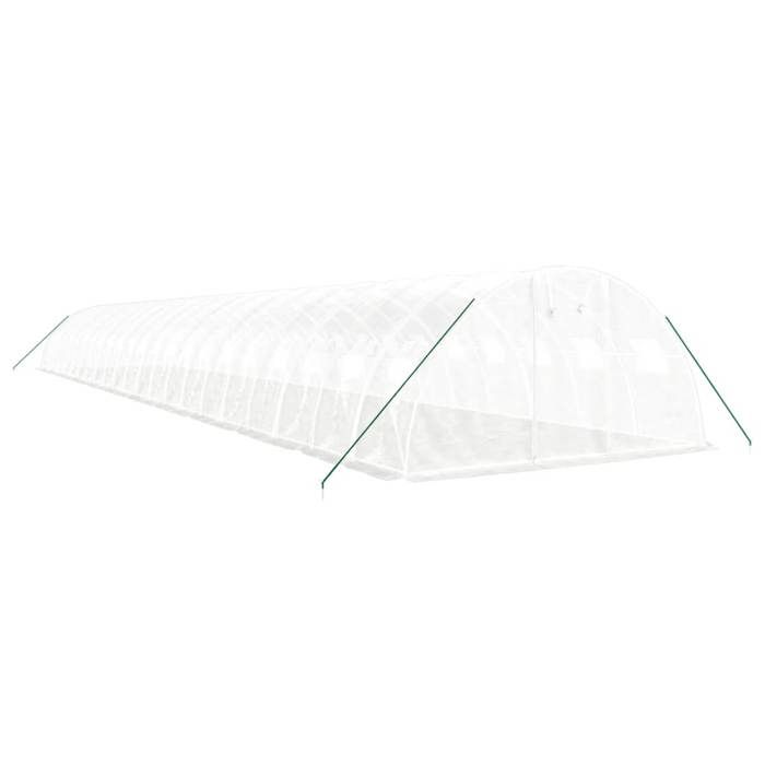 VidaXL Greenhouse with White Steel Frame 88 M² 22x4x2 M, Polytunnel, Cold Frame, Tomato Greenhouse, Garden Greenhouse, 3188081