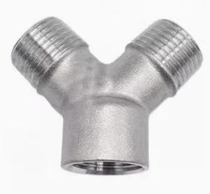 1/4" 3/8" 1/2" 3/4" 1" 1-1/4" 1-1/2" 2" BSP Female Y Shape 3 Ways Connector Coupler Splitter 304 Stainless Steel Pipe Fitting