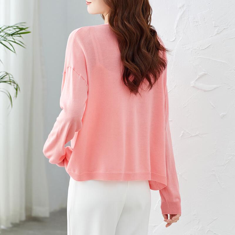 Srcr Women's Mulberry Silk Blend Thin Knit Cardigan