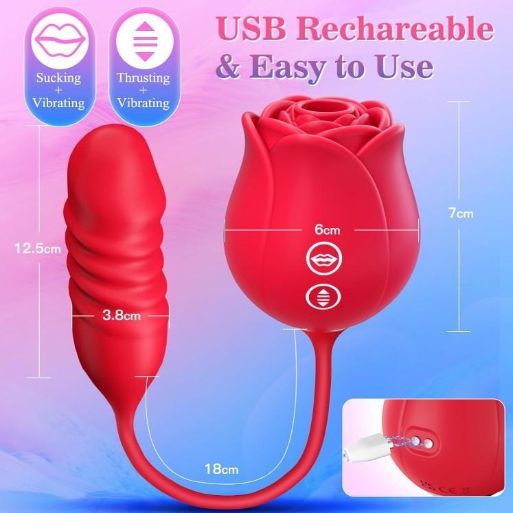 Rose Jumping Egg Female Orgasm Stretching Sucking Sex Female Masturbator clitoral Nipple Stimulating Adult Toy