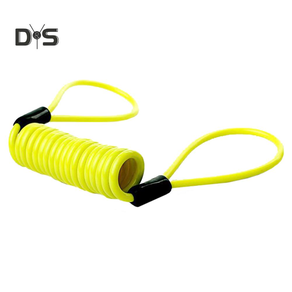 DYS Auto Shop 120cm Motorcycle Motorbike Security Disc Brake Lock Spring Reminder Cable Coil