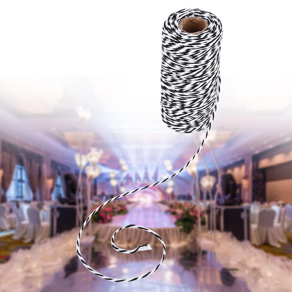 100m Double Color Cotton Thread Twine String Decoration(red White)