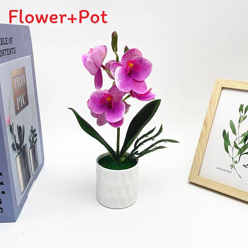 Orchid Faux Butterfly Plant With Plush Material Wedding Decor Props Photography