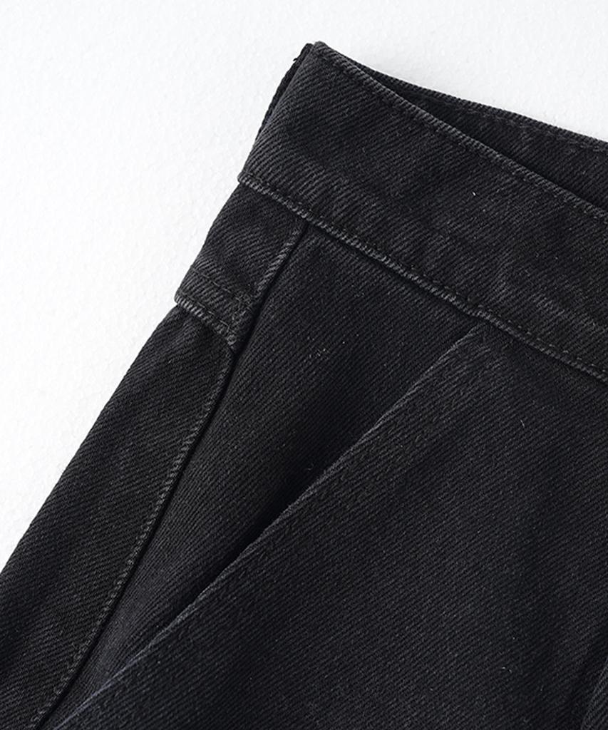Descheuis Everyday Single-Pleat Carpenter Bermuda Denim Pants Black (Type A)