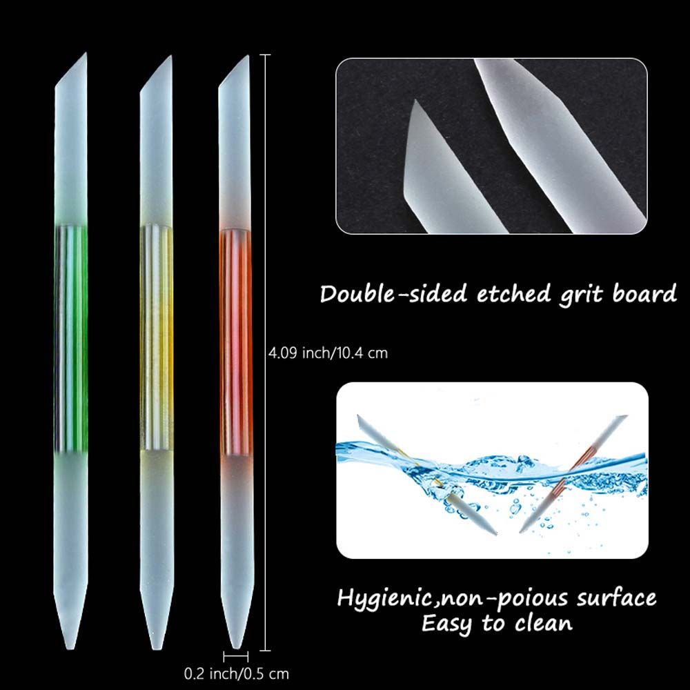 Polishing Manicure Tools Glass Cuticle Pusher Double Sided Nail File Cuticle Remover Pedicure Tool