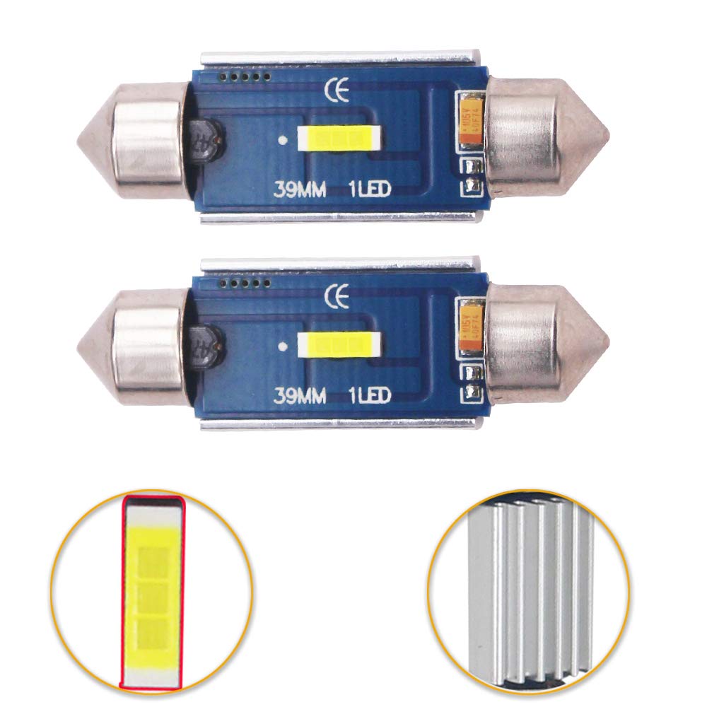 Eseastar T10*39mm LED Bulb -24V SMD1860 Chip C5W LED Car Lamp with Built-in Canceller,