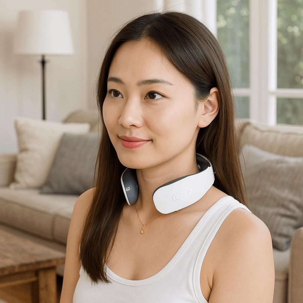 Low Frequency Electric Neck Massager Infrared Heat Shoulder Massage Pillow  Travel