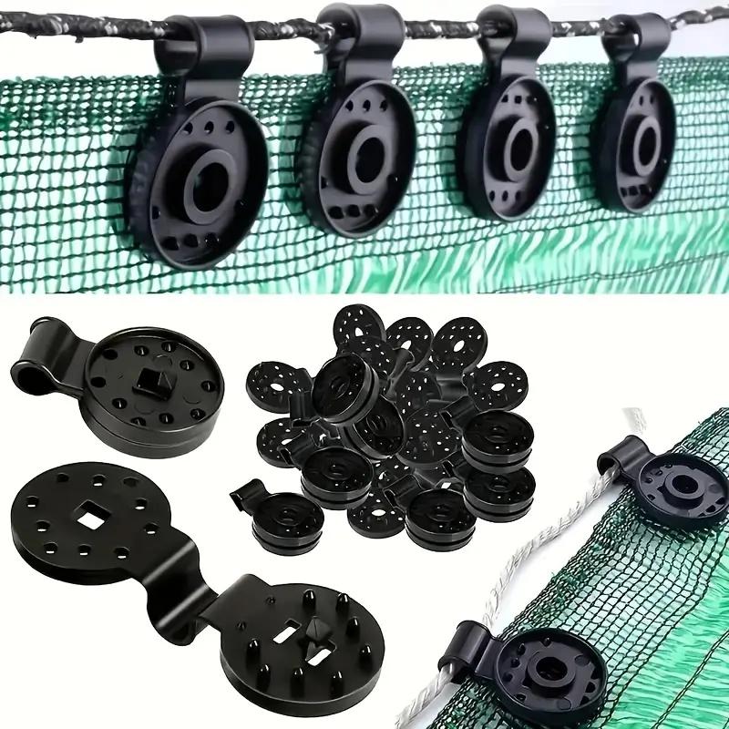 100pcs/200pcs Black Shade Cloth Clips - Durable PP Round Plastic Fasteners for Sun Shades, Patio Mesh Tarps & Garden Covers