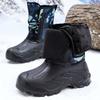 Herren Tarnung Mittelhohe Schneestiefel, Schnürung Dicke Sohle Fleecegefüttert Warm Outdoor Arbeit Baumwollschuhe