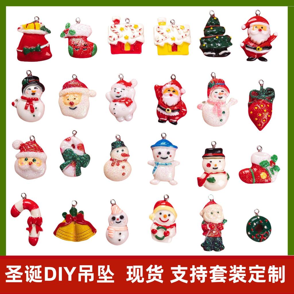 New Christmas Resin Pendant Santa Snowman Christmas Jewelry Accessories Explosion
