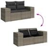 7 Piece Garden Sofa Set with Cushions Gray Poly Rattan
