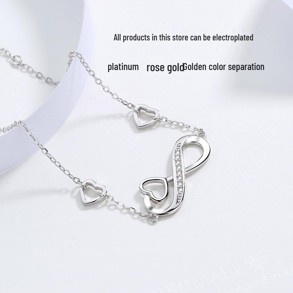 925 Sterling Silver Infinity Heart Bracelet - Fashionable Gift for Girlfriend