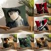 Levi Ackerman Attack On Titan Pillow Case Linen Cushion Covers For Decorative Sofa Home Pillows Case Car Chair Pillows Cases