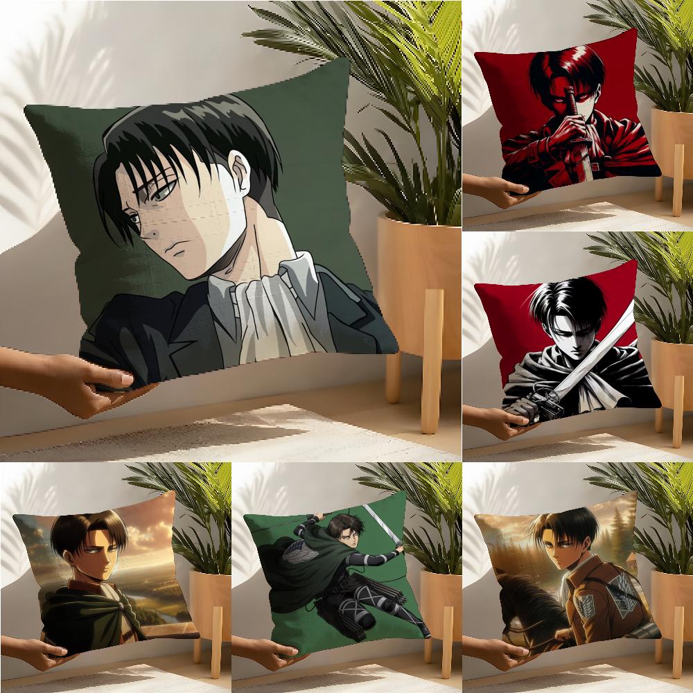 Levi Ackerman Attack On Titan Pillow Case Linen Cushion Covers For Decorative Sofa Home Pillows Case Car Chair Pillows Cases