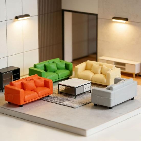 Miniature Couch Tiny Miniature Realistic Couch for 2-Seater Couch Furniture Mini Loveseat