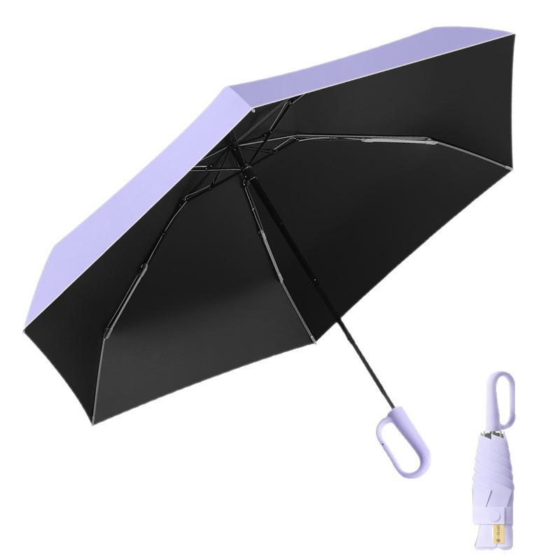 Douyin Popular Portable Round Five-Fold UV Protection Dual-Use Umbrella