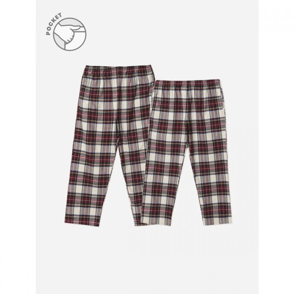 Lunaluz Valentine Check Fleece Pocket Pajama Pants