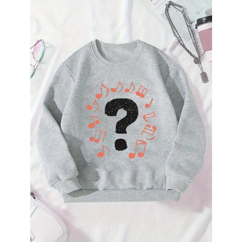 Question Mark Girls' Round Neck Sweatshirt