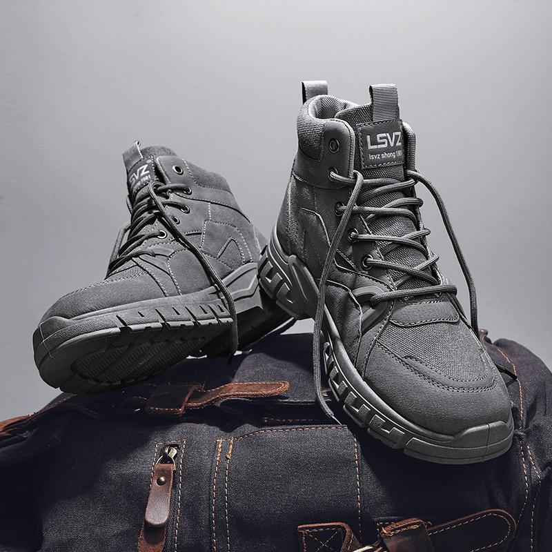 Martin Boots, Men's Shoes, Autumn High-top, Mid-top Cargo Boots, Outdoor Sports, Mountaineering Sand