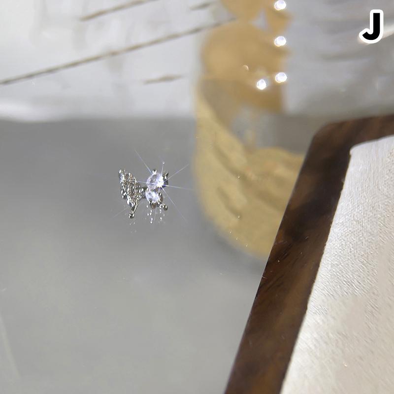 New Butterfly Zircon Rhinestone Nail Accessories Sparkling Rhinestone Bow Tie Chain Luxury French Nail Decoratio
