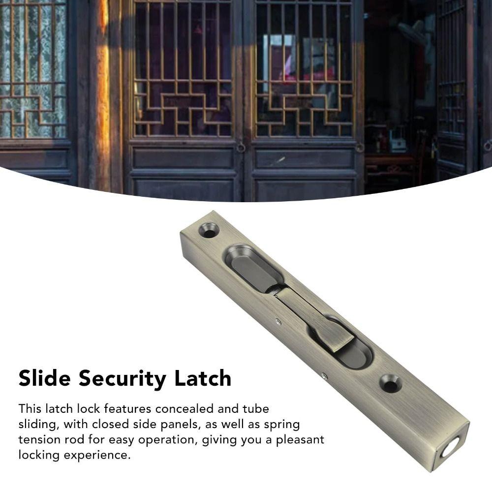 Stainless Steel Slide Latch Lock 6 Inch Flush Bolt Latch Security Door Slide Bolt Cabinet